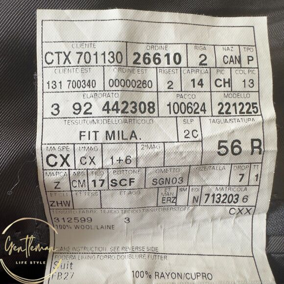 ERMENEGILDO ZEGNA Mens Blazer Sport Coat Two Button Jacket Gray Wool US 44R - Picture 11 of 11